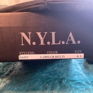 N.Y.L.A. Daisy Shoes - Green and Cream Mix